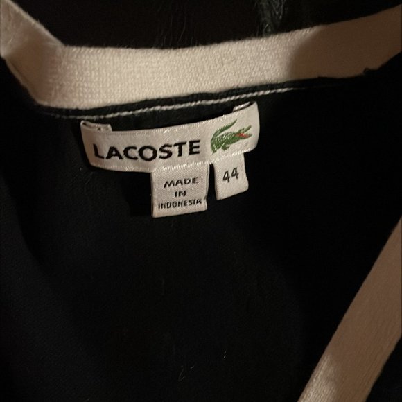 Lacoste Black and White Trim Buttoned Sweater Cardigan - Picture 3 of 3